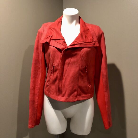 Rock & Republic Biker Moto Jacket 10 Red Lightweight Zipper Pockets - Picture 5 of 12